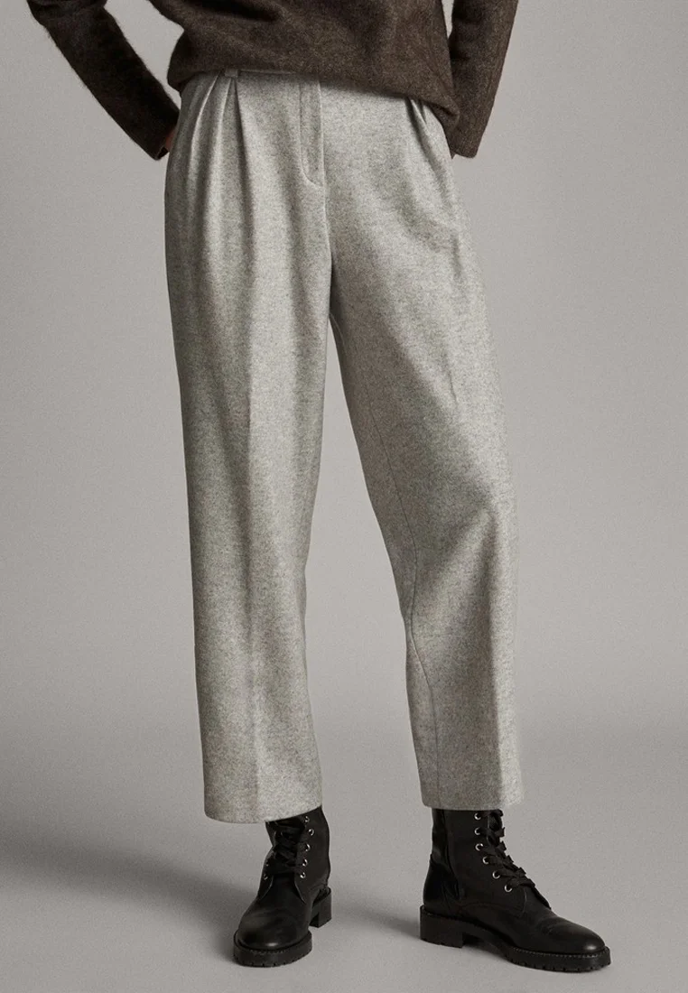 Massimo Dutti Trousers WooL Gray Pants Size XS S