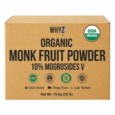 Whyz Bulk Organic Monk Fruit powder, Extract Sweetener ,Sugar Substitute, 10 kg