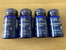 4 Life Extension Reservatrol Elite 100 mg 30 Vegetarian Capsules Each 120 Total