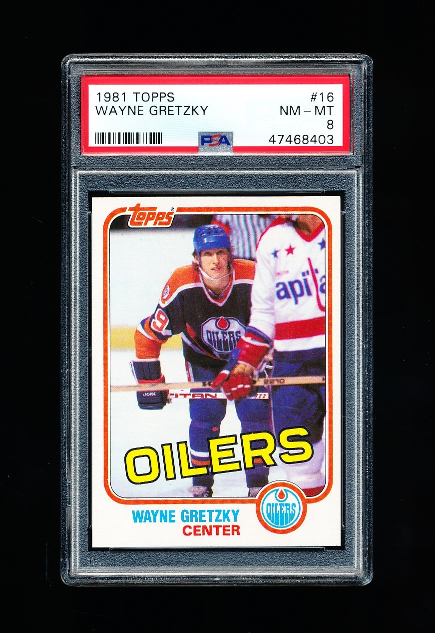 1981 TOPPS HOCKEY 16 WAYNE GRETZKY PSA 8 NEAR MINT-MINT OILERS