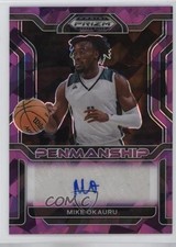 2022 Prizm Draft Picks College Penmanship Purple Ice 60/99 Mike Okauru Auto 10ek