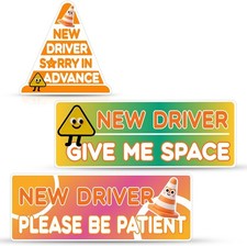 3Pcs New Magnet for Car, Funny Student Sticker Magnetic Reflective Removable