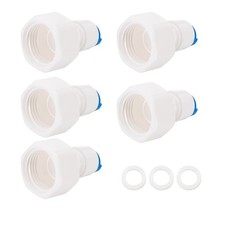 1-Pack 1/4" Quick-Connect Fittings Set 5pcs with Push-to-Connect Adapters, ...