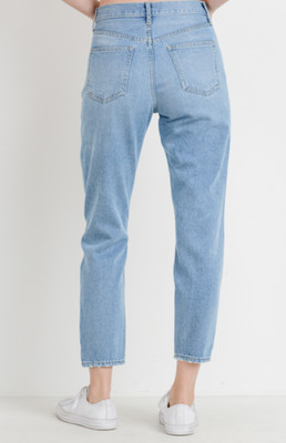 Just Black Denim Basic Mom Jeans Women's 25 Blue Light Wash High Rise Timeless