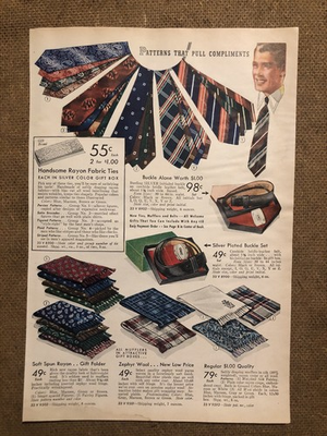 #ad #ad VTG RARE 1940’s Sears Catalog Page Ad Men Clothes Shirt amp; Tie 0C25 $11.99