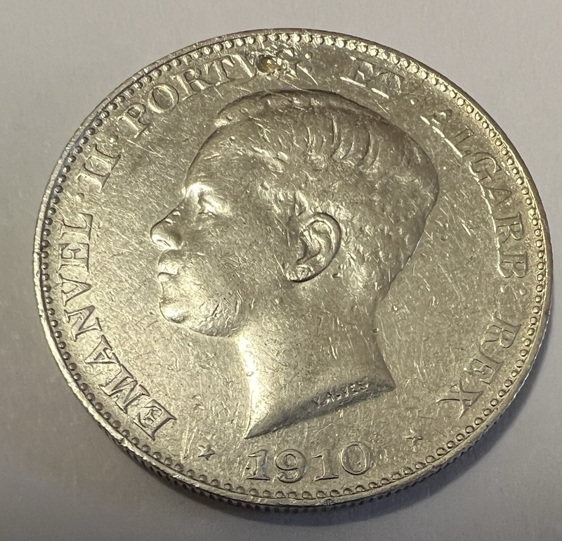 Portugal 🇵🇹 500 Reis 1910 Penninsular War Silver #1235