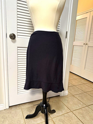 Toad&Co Women s Reversible Black/Gray Pull-On Knee Length Ruffle Skirt S
