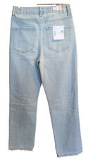 NWT Vervet Womens Beverly Super High Rise Straight Jeans Sz 25 Distressed Light