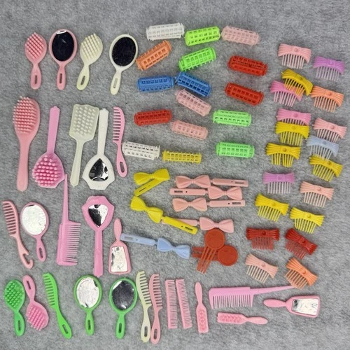 Vintage Totsy Flair Fashion Doll Hair Vanity Accessories Lot of 70 Barbie Clone