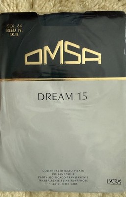 Omsa Dream 15 Strumpfhose Blau Gr. II 40-42 Transparent & Glänzend Neu OVP