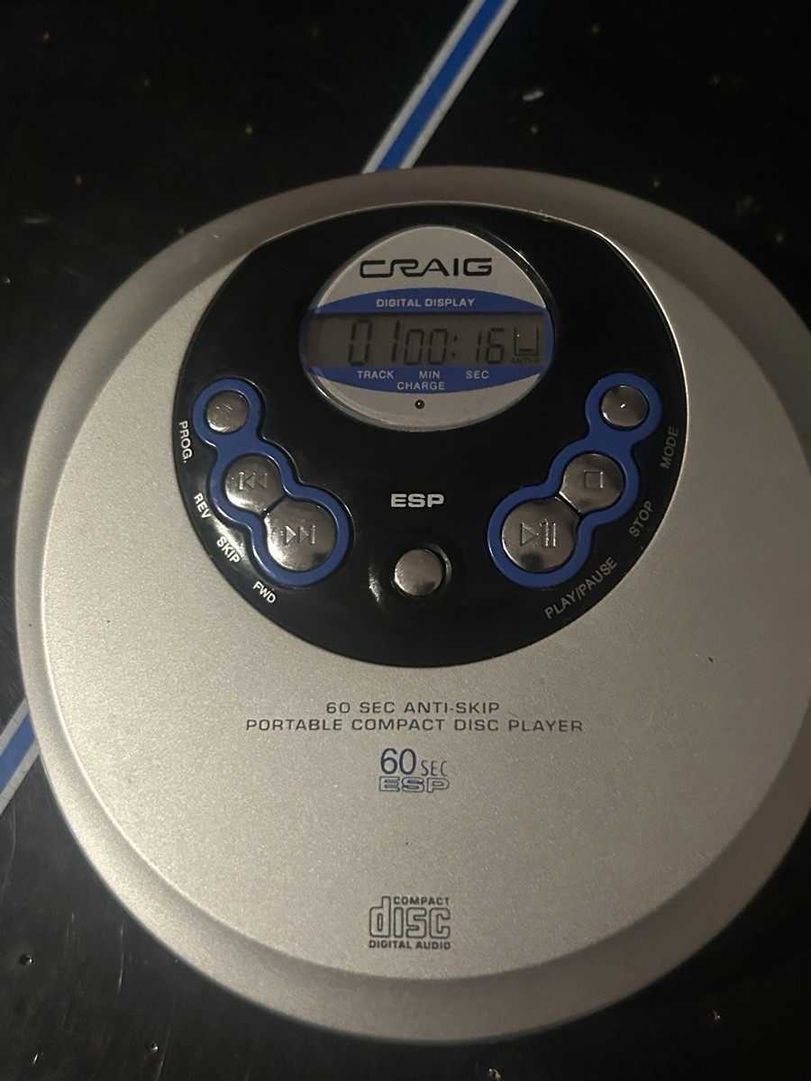 Vintage Craig CD Player Discman Style Personal CD2863 60 Sec Anti