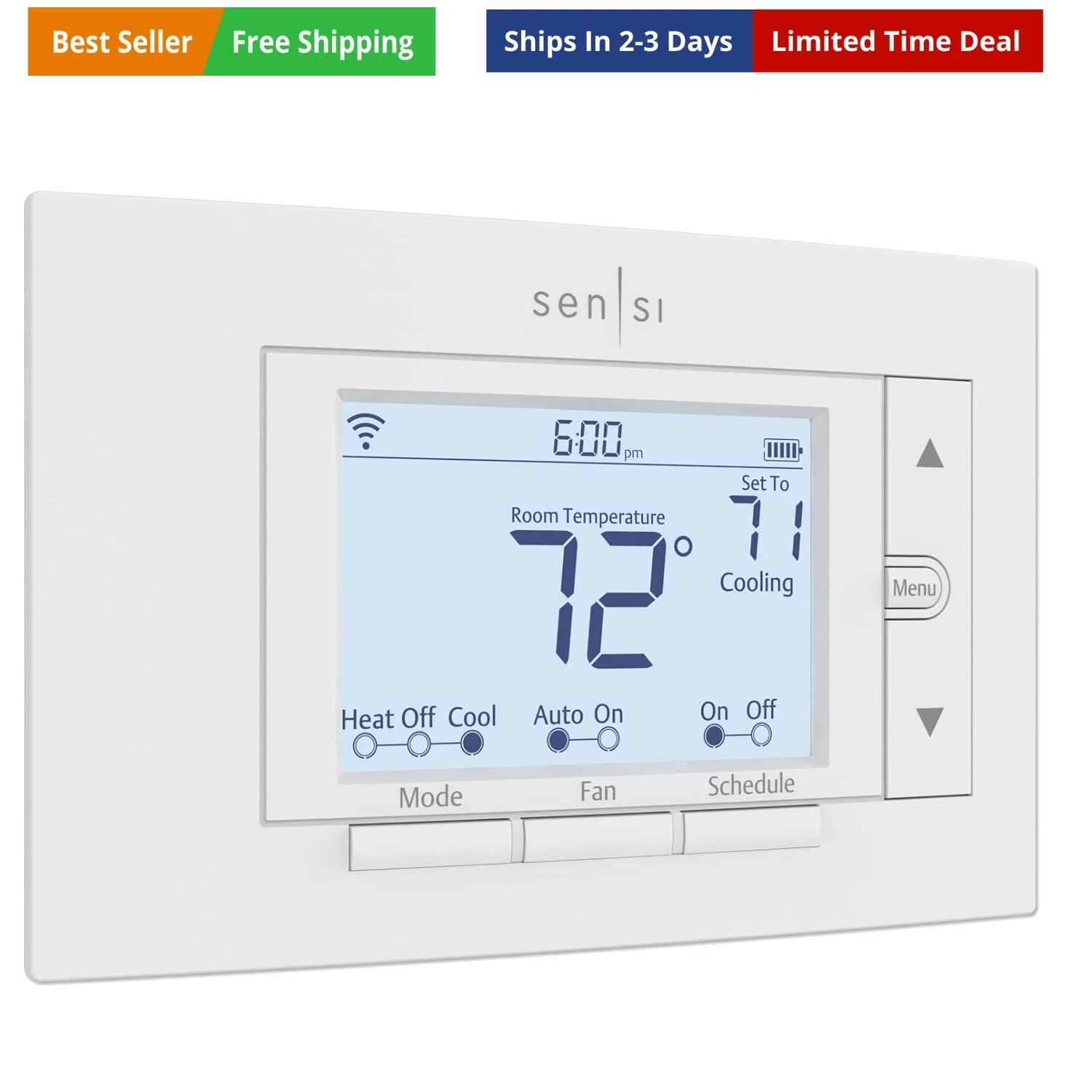 Sensi Smart Thermostat, 100 Of Expertise, Wi-Fi, Data Privacy, Programmable,...