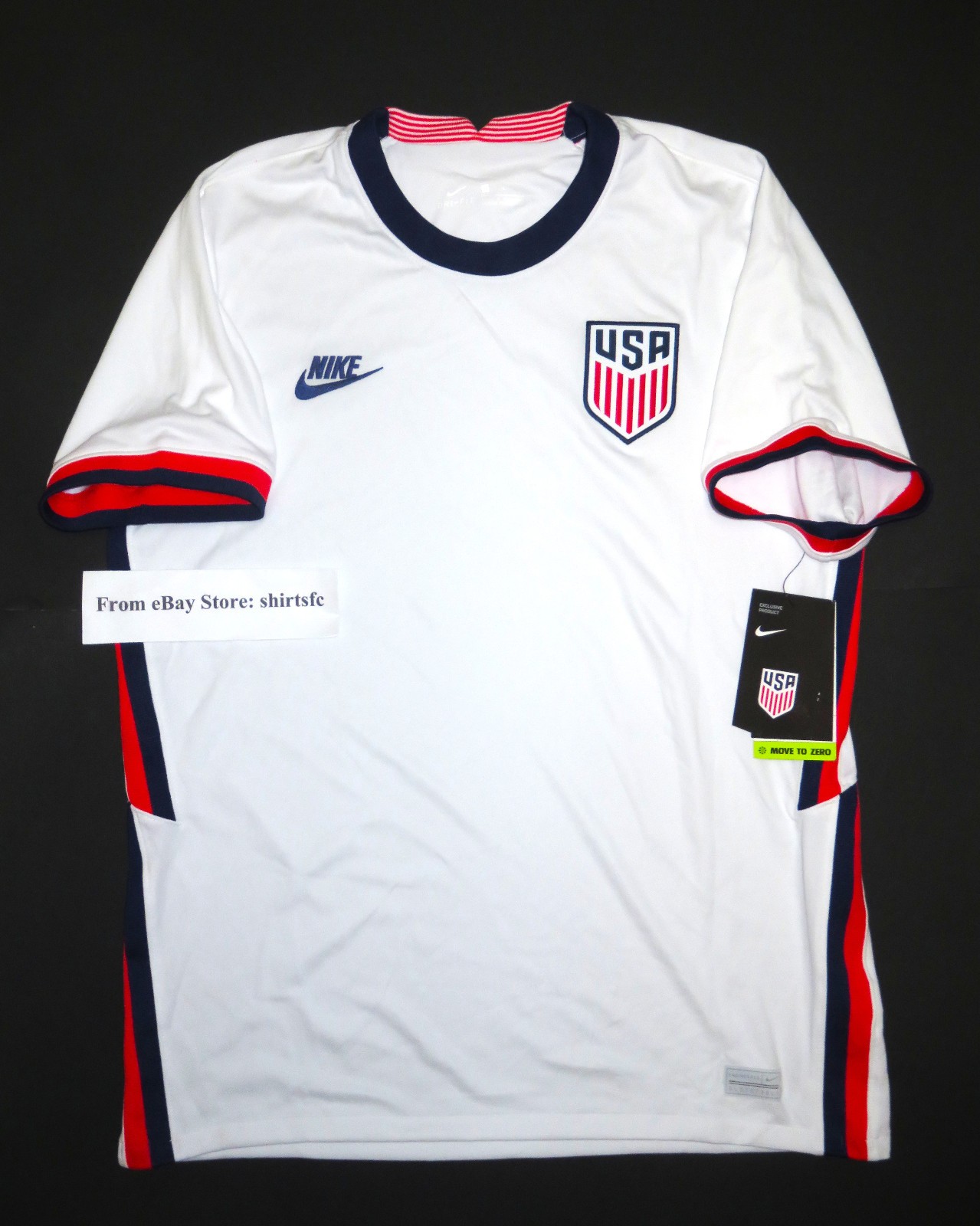 2020-2021 Nike Authentic USMNT USA Men's Home White Soccer Jersey Medium M
