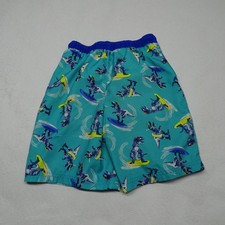 Wonder Nation Boy's Size Small 6-7 Lined Drawstring Dinosaur Print Swim Shorts