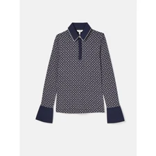 Joules Cordelia Navy Geo Long Sleeve Top - 12 & 18 - BNWT - Was £44.95