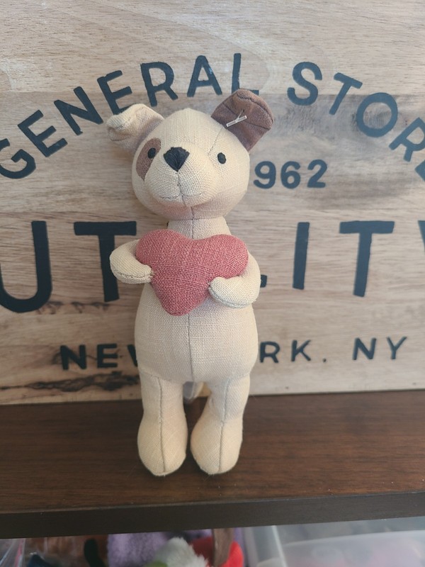 Jellycat Mini Messenger Puppy Dog Holding Heart Plush Stuffed Animal Retired 