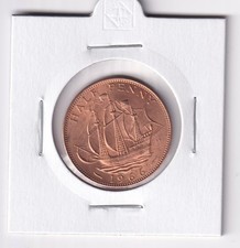 UK GREAT BRITAIN: 1966 HALF PENNY QUEEN ELIZABETH II A/UNC / UNC? COIN #769