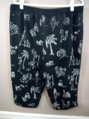 Catherines Womens Black Capri Pants  Straight Leg SZ 1XWP  Stretch Waist