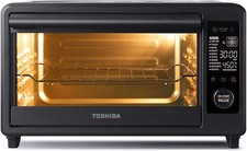 Horno tostador con freidora de aire, horno de convección digital 6 en 1 para 9 presets de cocina
