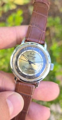 RARE Mido Limited Cuervo y Sobrinos 917 Automatic Bumper Bullseye Men's Watch 