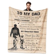 Dad Gifts from Son, Birthday Gifts for Dads Blanket 60"x50", Best 60 50 Beige