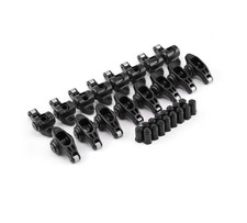 Chevy Sbc 350 1.6 Ratio 38 Ultra Black Chromoly Roller Rocker Arms Set Chevy Sbc 350 1.6 Ratio 38 Ultra Black Chromoly Roller Rocker Arms Set