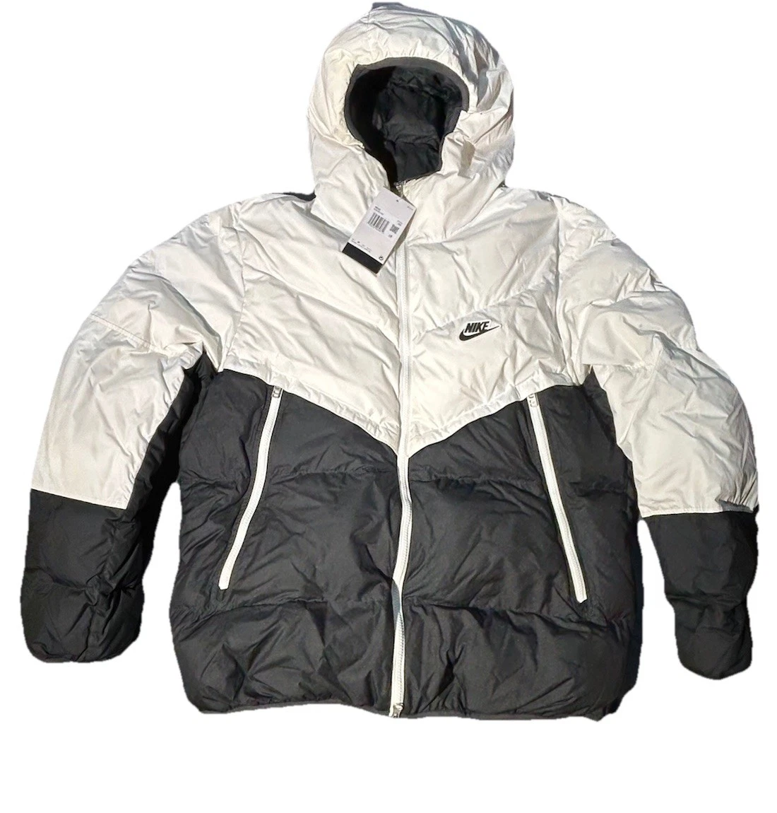 Nike Storm-Fit Down Fill White Black Hooded New Jacket DD6795-100 Mens Size XL