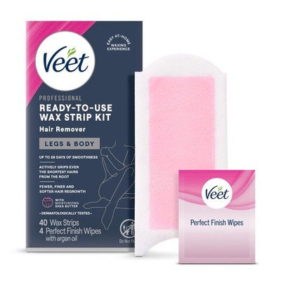 VEET Ready-To-Use Waxing Kit For Women | Wax Strips For Body Hair Removal, Wax