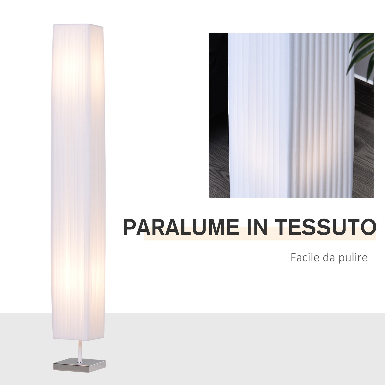Lampada da Terra Lampada Piantana da Terra Design Moderna Salotto Tessuto 14×14× foto 4