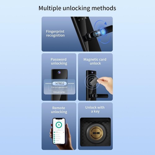 NEW S819-2MAX 4.5" Screen Bluetooth Keypad Smart Door Lock In Black -Z03 - Picture 4 of 9