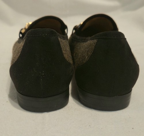 Kelly & Katie Alva Loafer Flat Tweed Chevron Pattern Gold Matte Clasp US Sz 7.5 - Picture 8 of 10