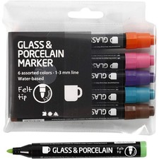 Glass and Porcelain Markers, Stroke Width: 1 3 mm, 6, Additional colours 31652
