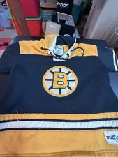 Bobby Orr Collection Boston Bruins Lace-Up Hoodie Old Time Hockey XL Black Gold