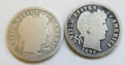 2 - U.S. MINT BARBER LIBERTY DIMES 1897 'O' & 1892 'P'