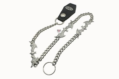 Alchemy Gothic Fledermaus Geldbörse Kette LG4 Goth Vampir Zinn 90er 00er Biker Leder