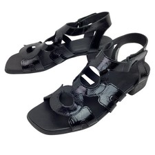 Arche Milyki Patent Leather Womens 41 Slingback Open Toe Sandals Black