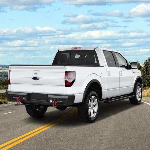 Aaiwa For 2010-2014 Ford F-150 SVT Raptor Heavy-Duty Steel Rear Bumper W/ LED - Picture 4 of 17