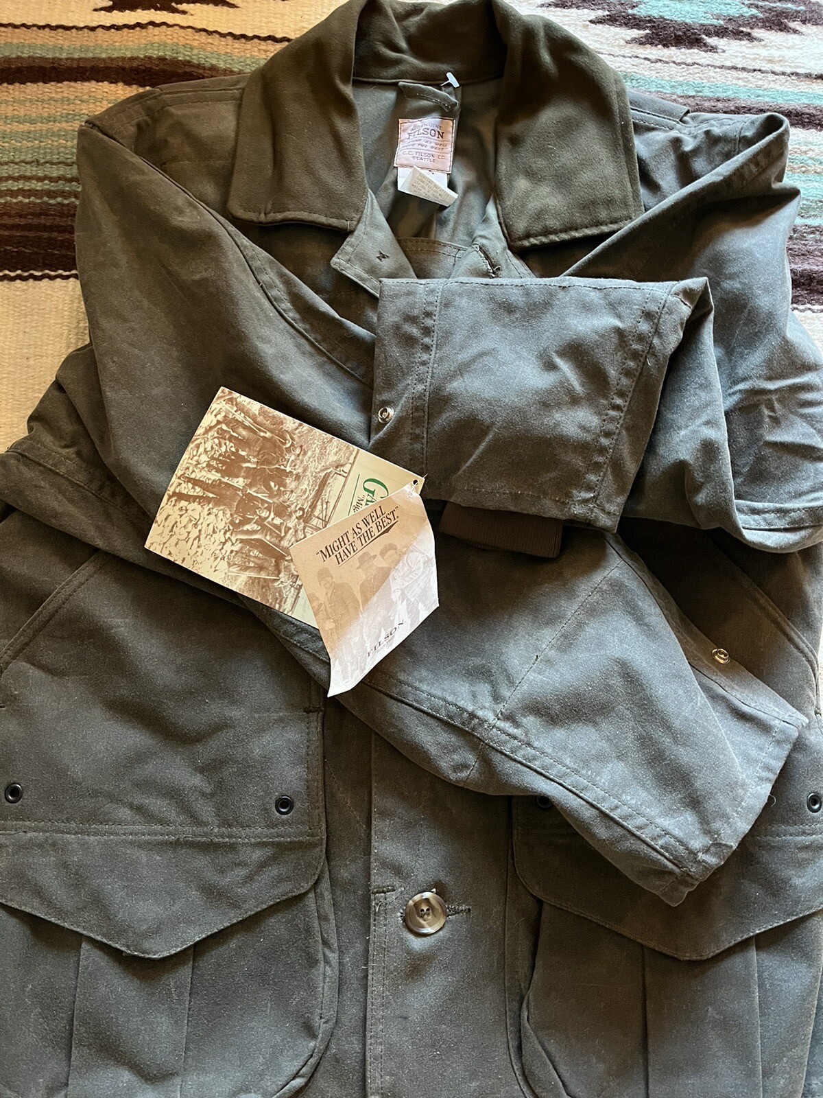 Vintage Filson Waxed Canvas Hunting Jacket Size Small Waterfowl 435 DEADSTOCK eBay