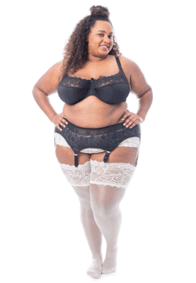 Sexy Plus Size Wide Lace Stocking Suspender Belt 6-Strap Clip Extra Large  XXL UK