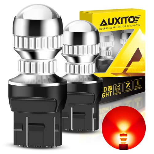 2x 7443 7440 LED Red Strobe Flash Blinking Brake Stop Tail Parking Light Bulb - Foto 9 di 9