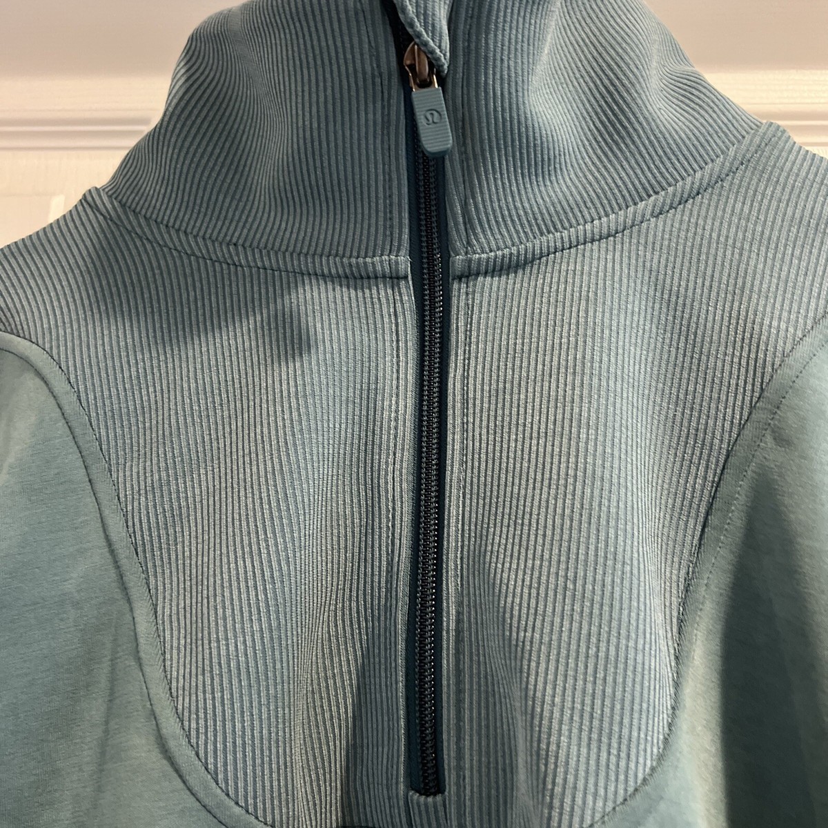 NWT Lululemon Brushed Softstreme Ribbed Half Zip Green