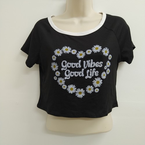 Ruby & Lace Top Womens Large Black White Short Sleeve Pullover Casual Ladies