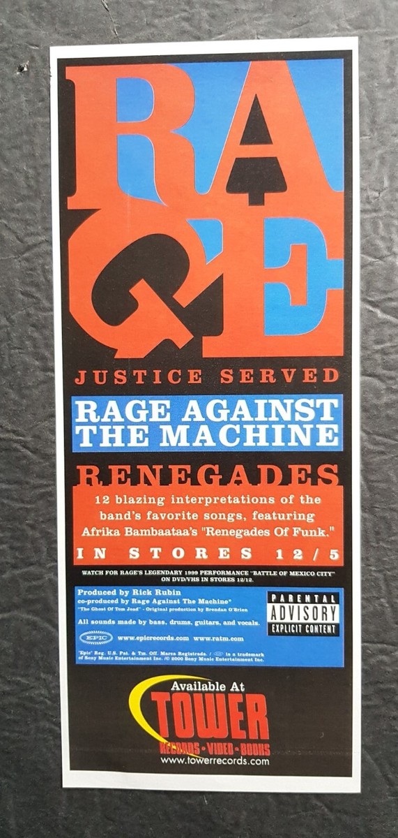 Rage Against The Machine Renegades Album Promo Print Advertisement