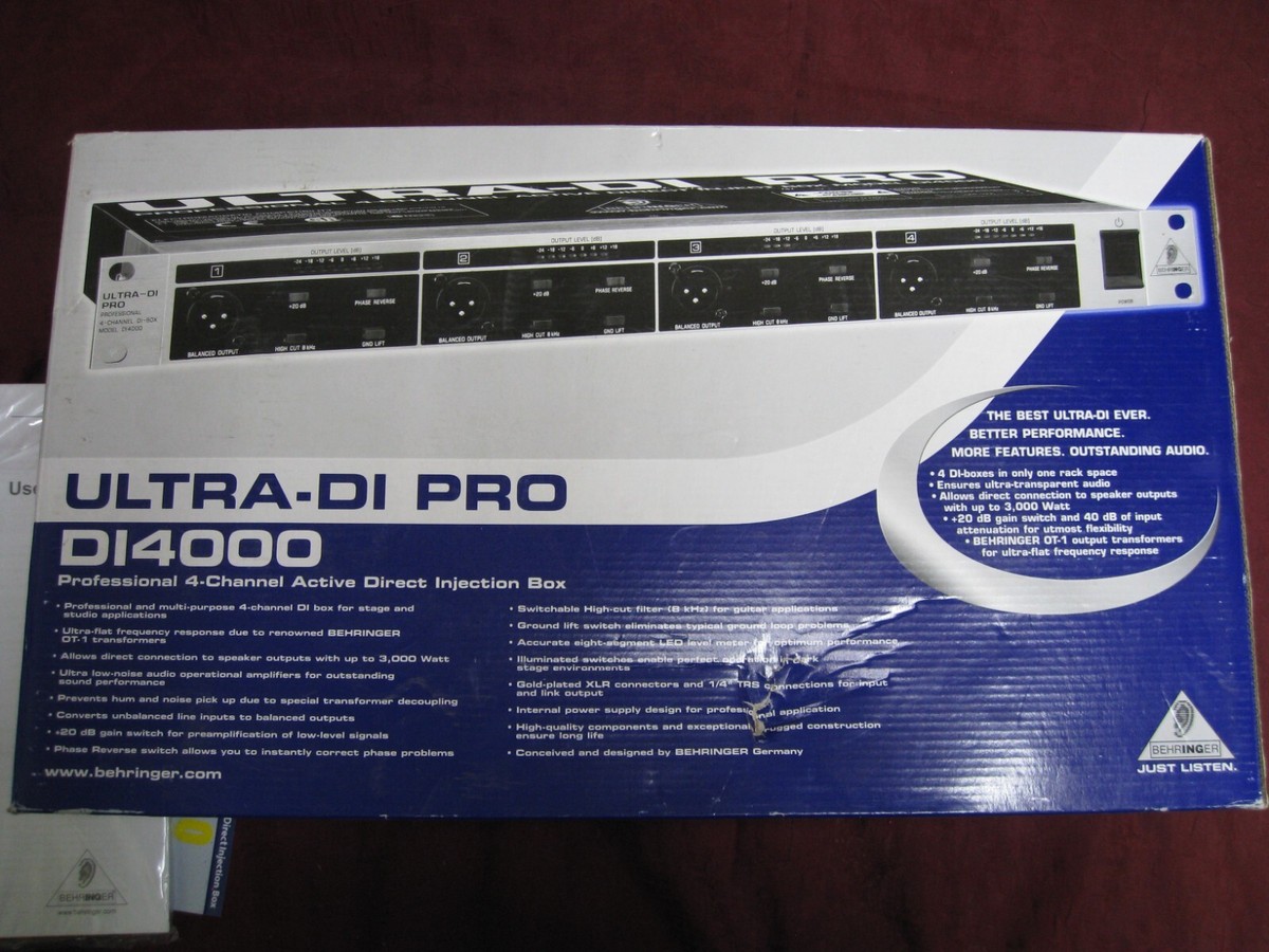 Behringer Ultra-DI Pro DI4000 rackmount DI 4-Channel Active