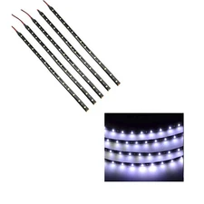 White 5PCS 12V 12" 15SMD Flexible LED Strip Light Waterproof For Car Truck Boat