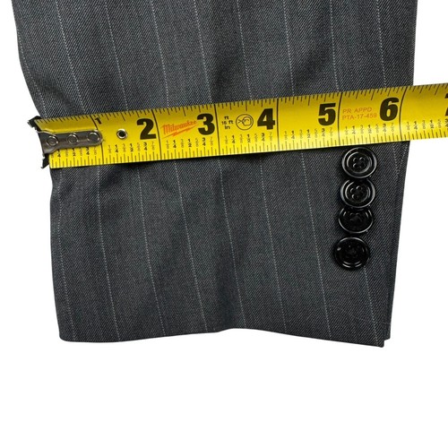Indochino Papi Men's 100% Wool 2-Button Blazer Jacket Gray Stripe • 48R - Picture 12 of 12