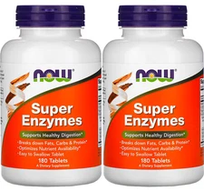 NOW Foods Super Enzymes, 180 Tablets (180 Tabs X 2)
