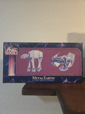  Star Wars Metal Earth AT-AT & Darth Vader's Tie Fighter 3D Models DIY Steel New
