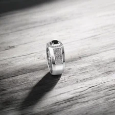 Black Onyx Round Cut Gemstone With 925 Sterling Silver Ring For Men's #A155