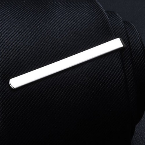 Mens Fashion Style Tie Clip Metal Copper Silver Gold Tone Simple Necktie Clasp ✦ - Picture 6 of 13